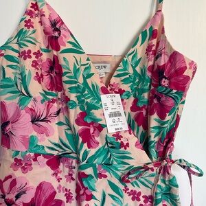 J Crew NWT size 0 summer cotton floral sundress ties at waist so adjustable size